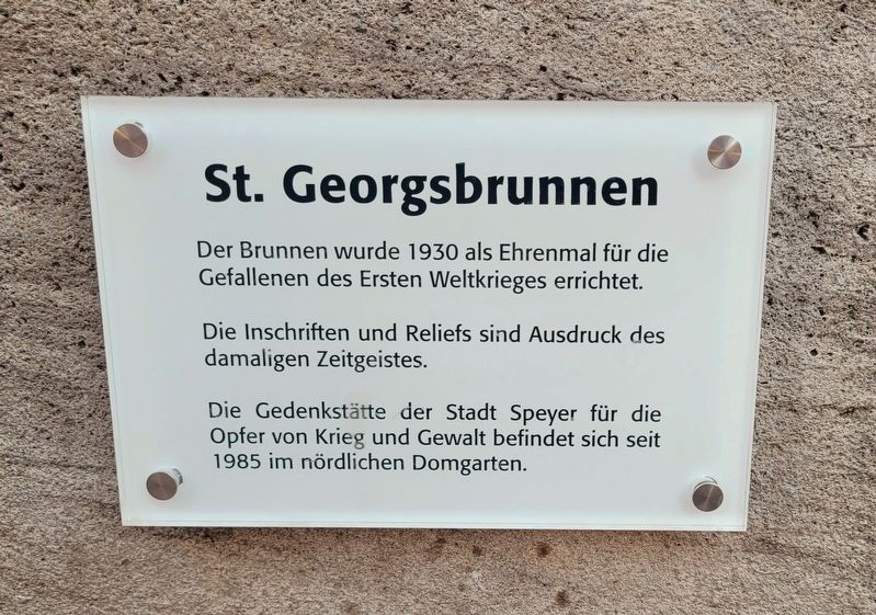 St. Georgsbrunnen / St. George’s Fountain Marker. Click for full size. St. Georgsbrunnen / St. George’s Fountain Marker image. Click for full size.