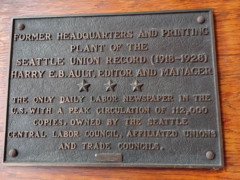 Seattle Union Record Marker. Click for full size. Seattle Union Record Marker image. Click for full size.