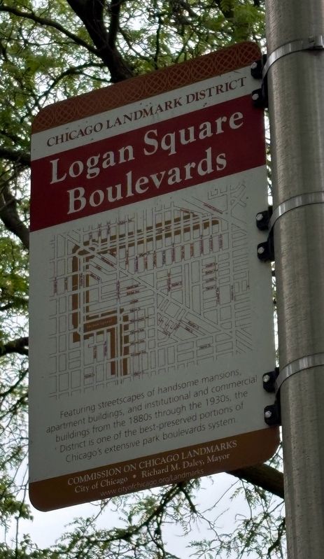 Logan Square Boulevards Marker. Click for full size. Logan Square Boulevards Marker image. Click for full size.
