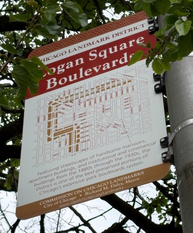 Logan Square Boulevards Marker. Click for full size. Logan Square Boulevards Marker image. Click for full size.