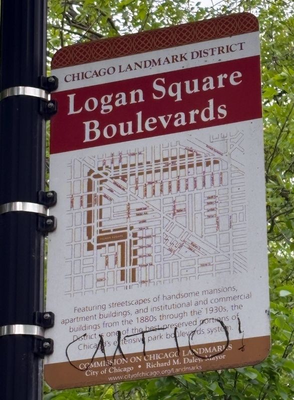 Logan Square Boulevards Marker. Click for full size. Logan Square Boulevards Marker image. Click for full size.