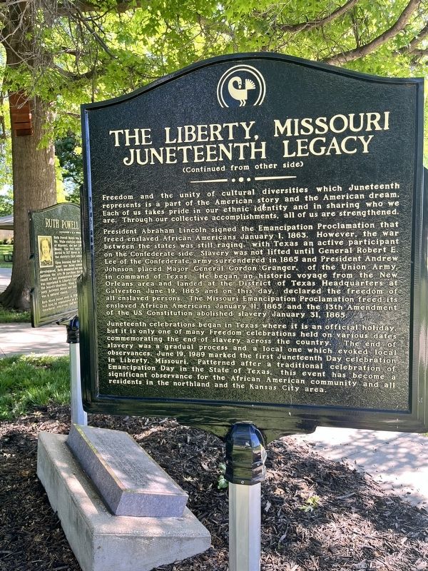 The Liberty, Missouri Juneteenth Legacy Marker image. Click for full size.