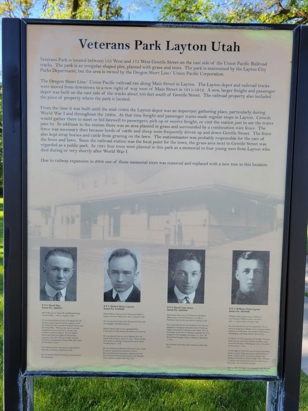 Veterans Park Layton Utah Marker image. Click for full size.