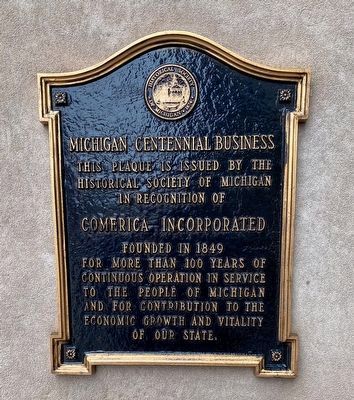 Comerica Incorporated Marker. Click for full size. Comerica Incorporated Marker image. Click for full size.