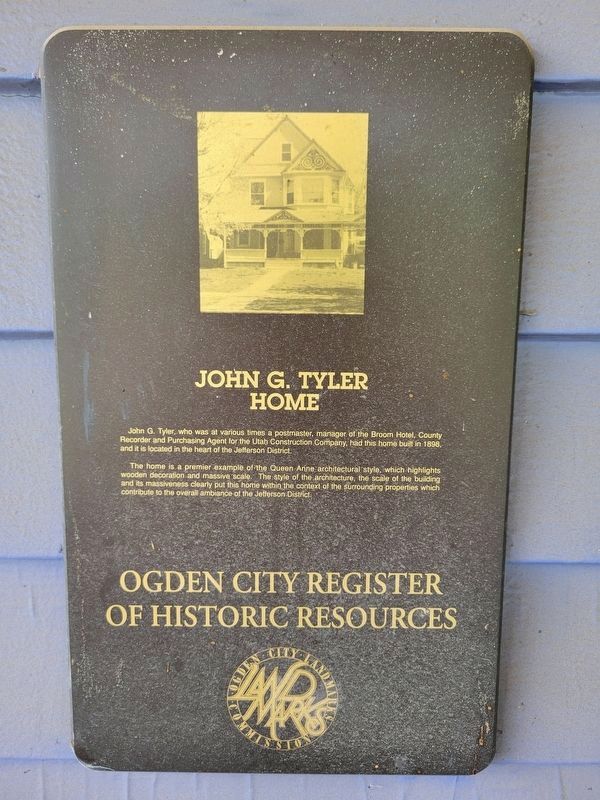John G. Tyler Home Marker image. Click for full size.