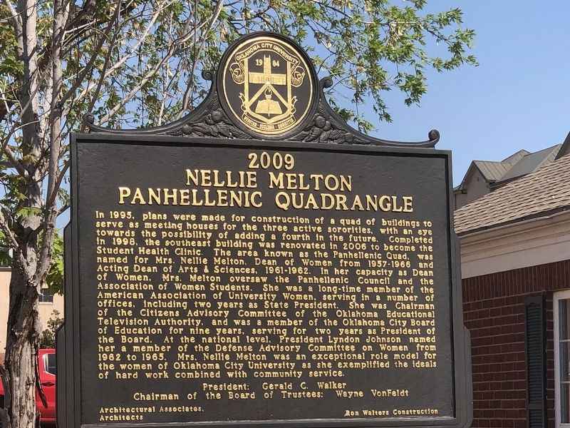 Nellie Melton Panhellenic Quadrangle Marker. Click for full size. Nellie Melton Panhellenic Quadrangle Marker image. Click for full size.