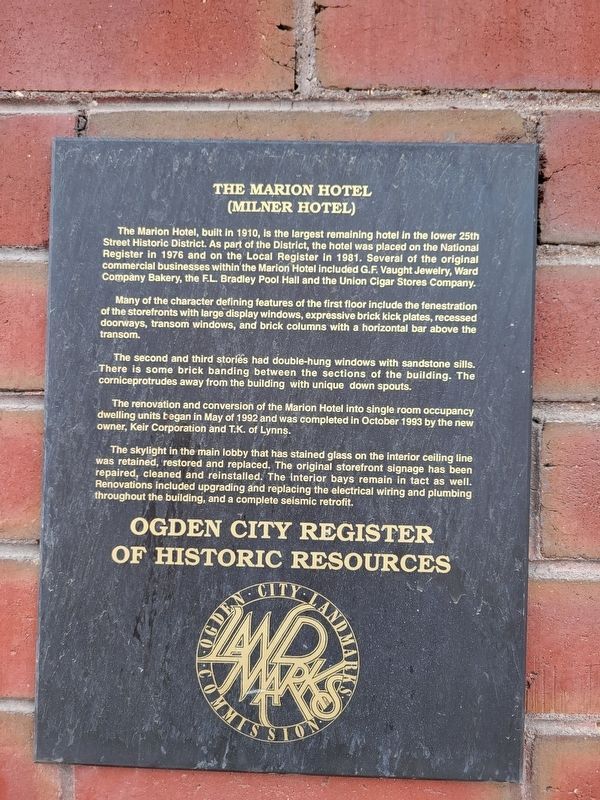 The Marion Hotel (Milner Hotel) Marker. Click for full size. The Marion Hotel (Milner Hotel) Marker image. Click for full size.