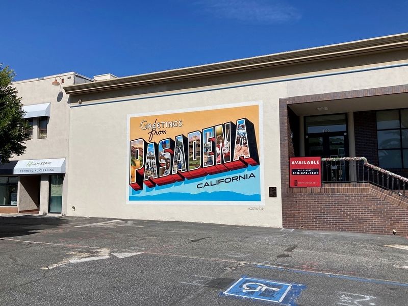 Greetings from Pasadena Mural and Marker. Click for full size. Greetings from Pasadena Mural and Marker image. Click for full size.