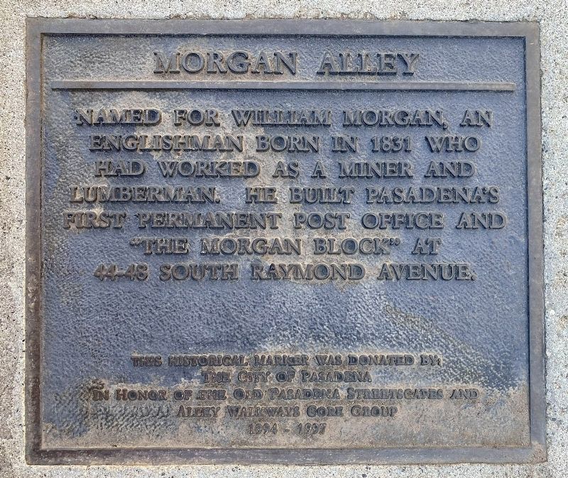 Morgan Alley Marker. Click for full size. Morgan Alley Marker image. Click for full size.