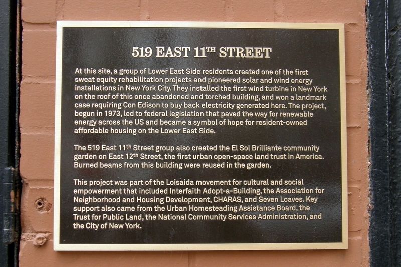 519 East 11th Street plaque. Click for full size. 519 East 11th Street plaque image. Click for full size.