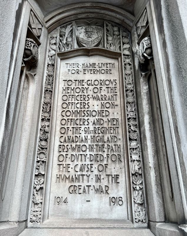 91st Regiment Canadian Highlanders Memorial Marker image. Click for full size.