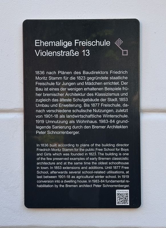 Ehemalige Freischule / Former Free School Marker image. Click for full size.