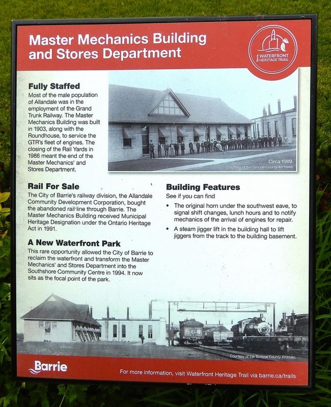 Master Mechanics Building and Stores Department Marker image. Click for full size.