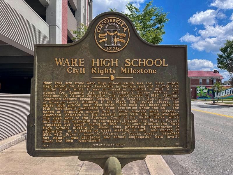 Ware High School Marker image. Click for full size.