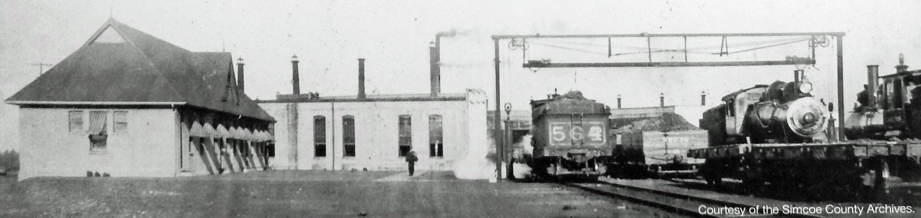 Marker detail: Master Mechanics Building, Roundhouse and Rail Yards image. Click for full size.