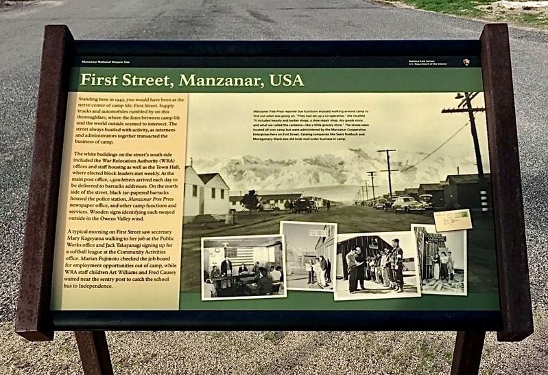 First Street, Manzanar, USA marker image. Click for full size.