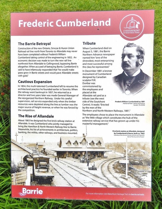 Frederic Cumberland Marker image. Click for full size.
