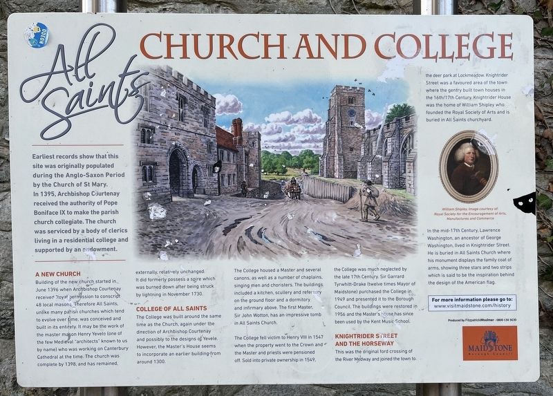 All Saints Church and College Marker. Click for full size. All Saints Church and College Marker image. Click for full size.