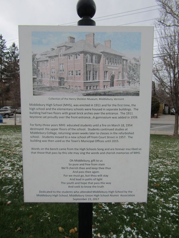 Site of Middlebury High School Panel image. Click for full size.