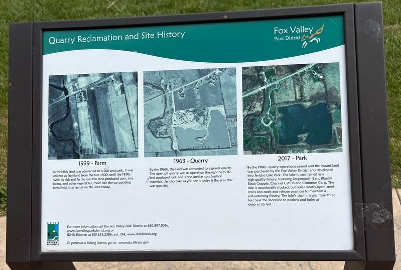 Quarry Reclamation and Site History Marker. Click for full size. Quarry Reclamation and Site History Marker image. Click for full size.