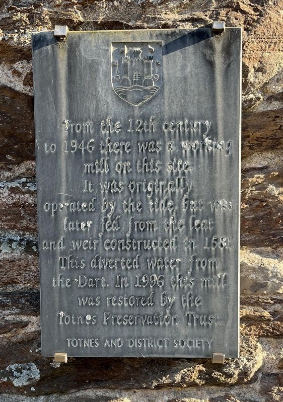 Totnes Town Mill Marker. Click for full size. Totnes Town Mill Marker image. Click for full size.