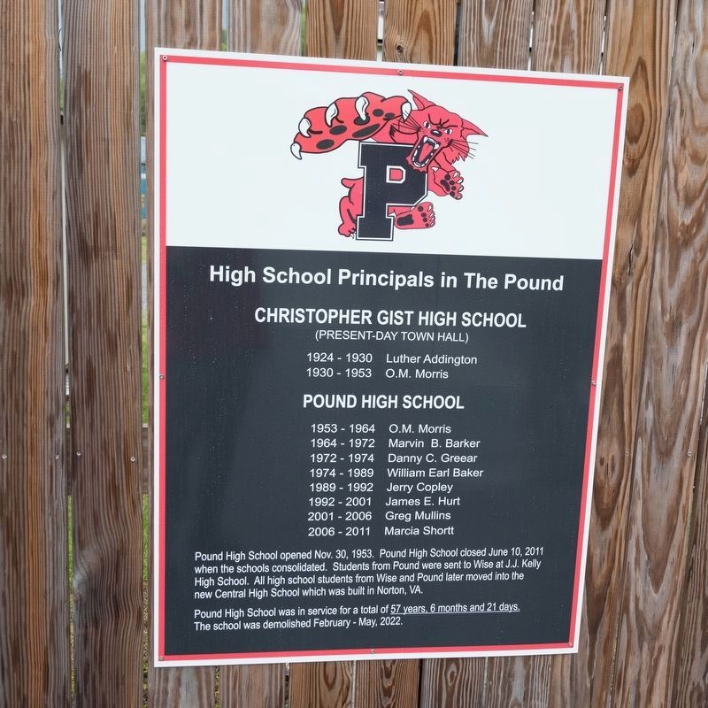 Pound High School Marker image. Click for full size.