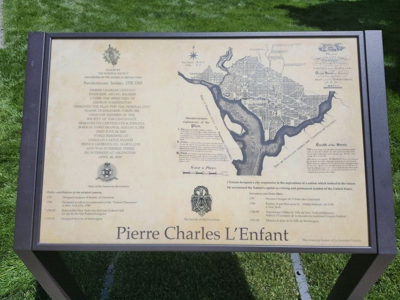 Pierre Charles L’Enfant Marker. Click for full size. Pierre Charles L’Enfant Marker image. Click for full size.