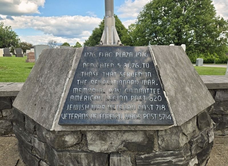 Old Stone Church Flag Plaza Marker image. Click for full size.