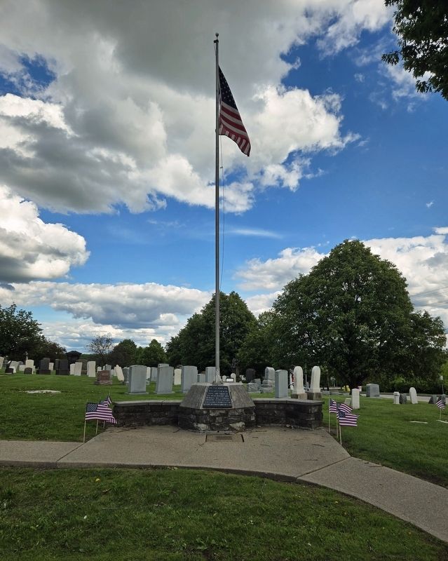 Old Stone Church Flag Plaza Marker image. Click for full size.