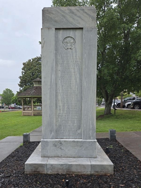 Fannin County War Memorial (south side). Click for full size. Fannin County War Memorial (south side) image. Click for full size.