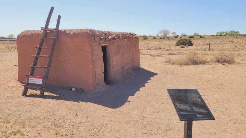 The Reconstructed Pueblo and Marker image. Click for full size.
