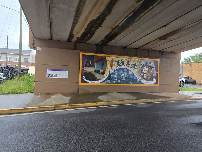 Art in Bartow Marker located at the T intersection at East Church underpass and North Gilmer Streets. Click for full size. Art in Bartow Marker located at the T intersection at East Church underpass and North Gilmer Streets image. Click for full size.
