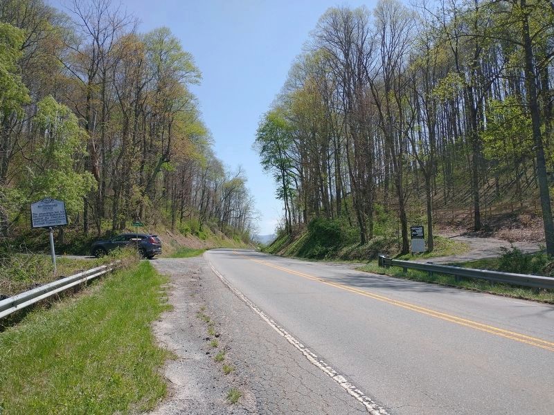 Rutherford Trace Marker on Left. Pigeon Gap Watering Hole Marker on Right.. Click for full size. Rutherford Trace Marker on Left. Pigeon Gap Watering Hole Marker on Right. image. Click for full size.