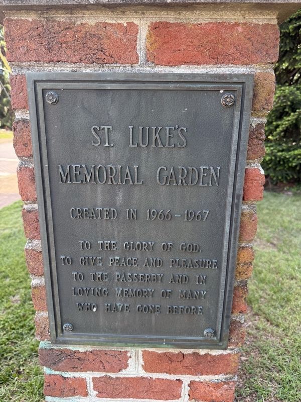 Signage for St. Luke's Memorial Garden. Click for full size. Signage for St. Luke's Memorial Garden image. Click for full size.