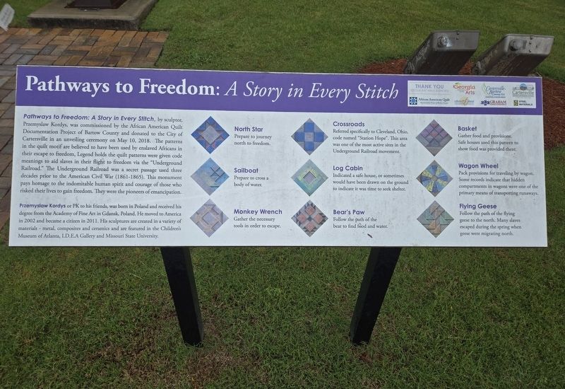 Pathways to Freedom: A Story in Every Stitch Marker image. Click for full size.