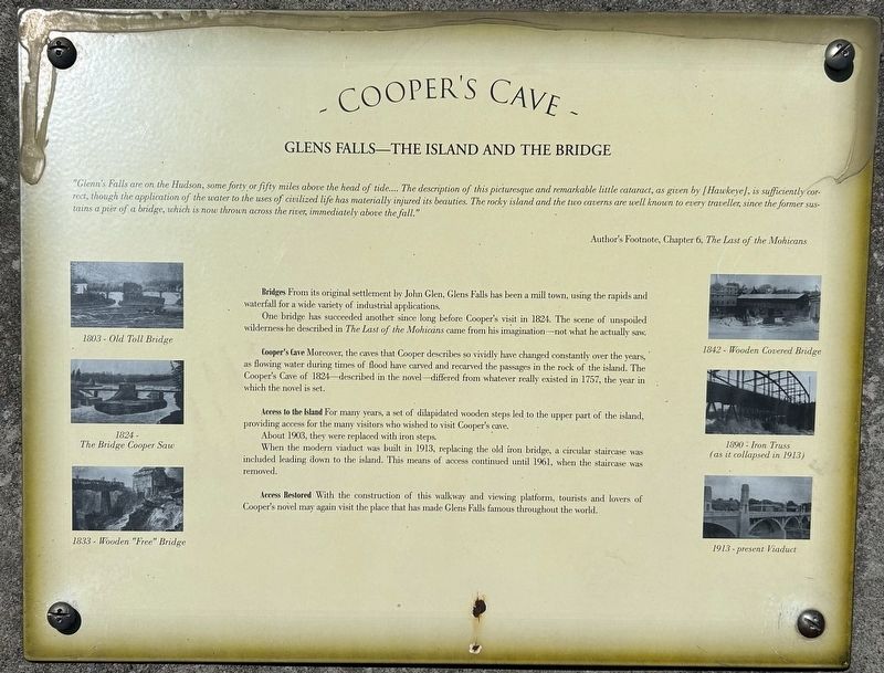 Cooper’s Cave Marker. Click for full size. Cooper’s Cave Marker image. Click for full size.