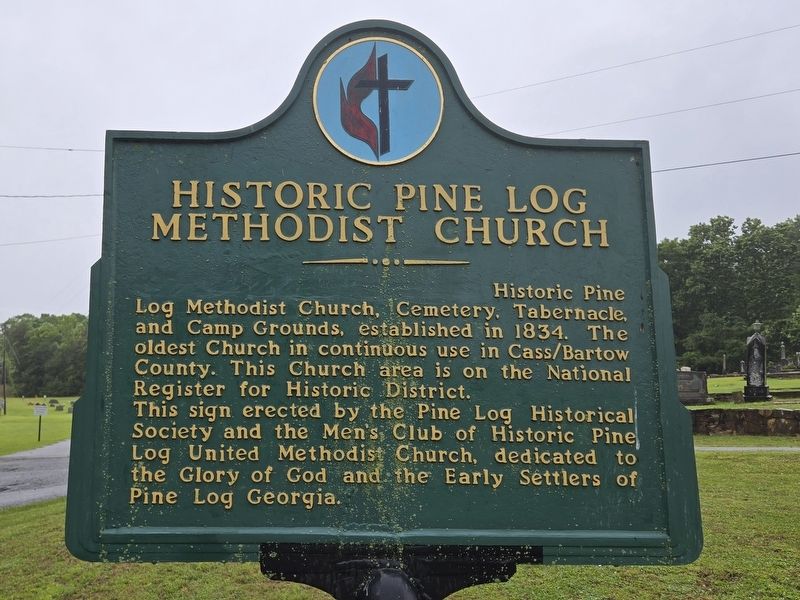 Historic Pine Log Church Marker. Click for full size. Historic Pine Log Church Marker image. Click for full size.