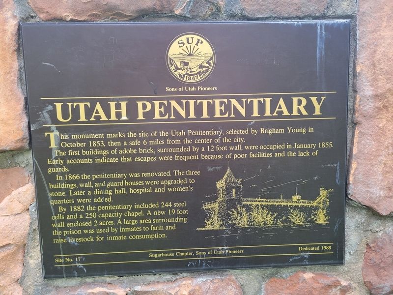 Utah Penitentiary Marker. Click for full size. Utah Penitentiary Marker image. Click for full size.