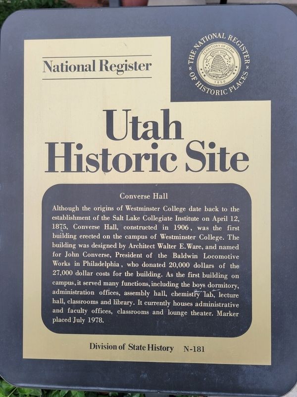 Converse Hall Marker. Click for full size. Converse Hall Marker image. Click for full size.