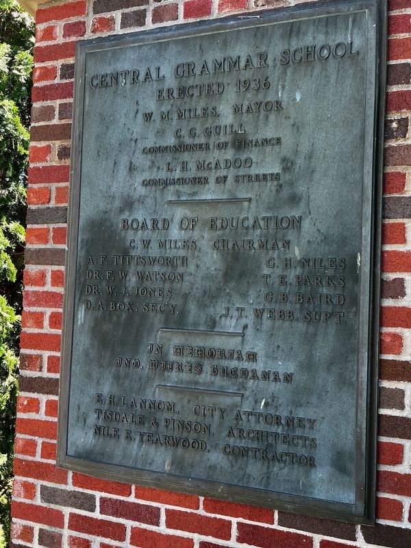 Central Grammer School Marker. Click for full size. Central Grammer School Marker image. Click for full size.