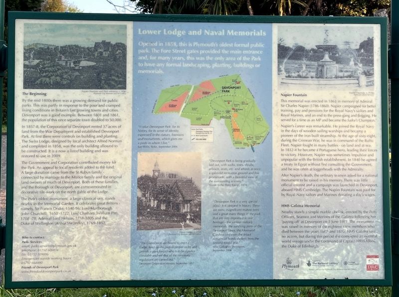 Lower Lodge and Navy Memorials Marker. Click for full size. Lower Lodge and Navy Memorials Marker image. Click for full size.