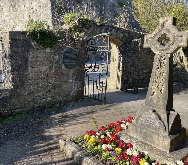 Charles Rashleigh Marker and the gate of the park. Click for full size. Charles Rashleigh Marker and the gate of the park image. Click for full size.