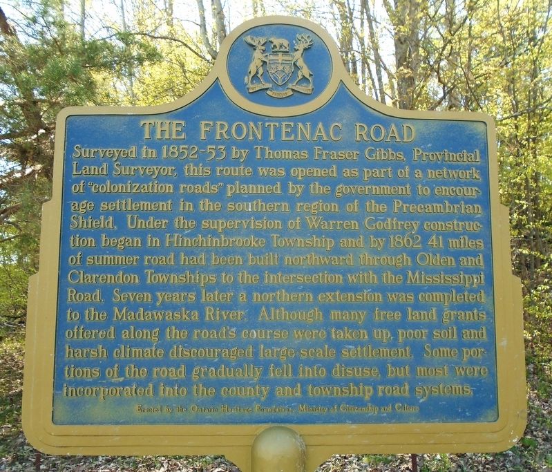 The Frontenac Road Marker image. Click for full size.