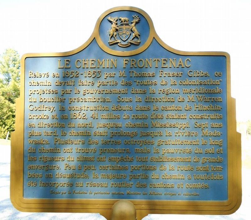 <lang=fr>Le Chemin Frontenac</lang=fr> Marker image. Click for full size.