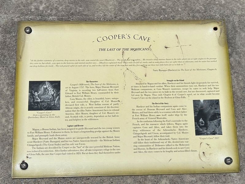 Cooper’s Cave Marker. Click for full size. Cooper’s Cave Marker image. Click for full size.