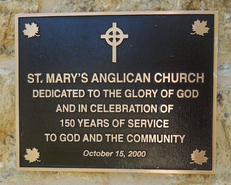 St. Mary's Anglican Church 150th Anniversary Marker image. Click for full size.