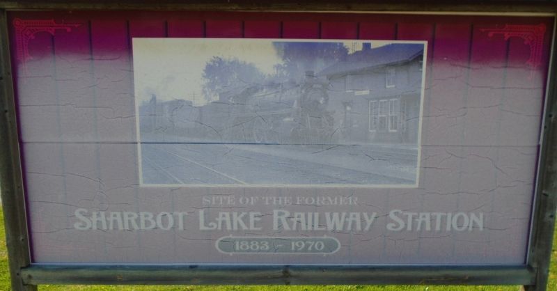 Site of the Former Sharbot Lake Railway Station Marker. Click for full size. Site of the Former Sharbot Lake Railway Station Marker image. Click for full size.