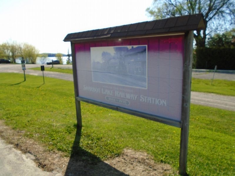 Site of the Former Sharbot Lake Railway Station Marker. Click for full size. Site of the Former Sharbot Lake Railway Station Marker image. Click for full size.