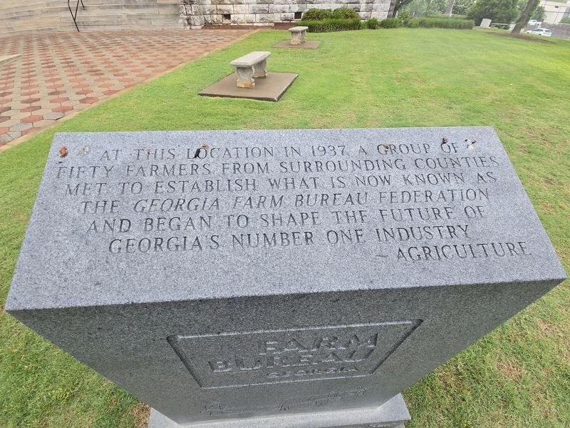 Georgia Farm Bureau Marker, Side One. Click for full size. Georgia Farm Bureau Marker, Side One image. Click for full size.