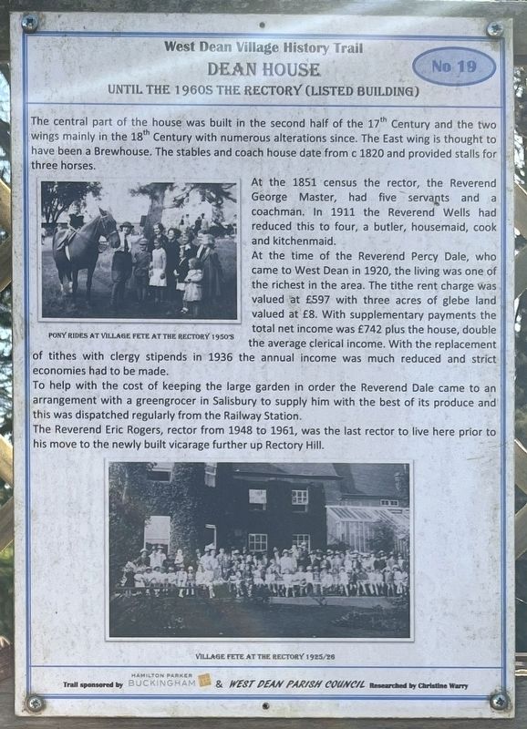 Dean House Marker image. Click for full size.